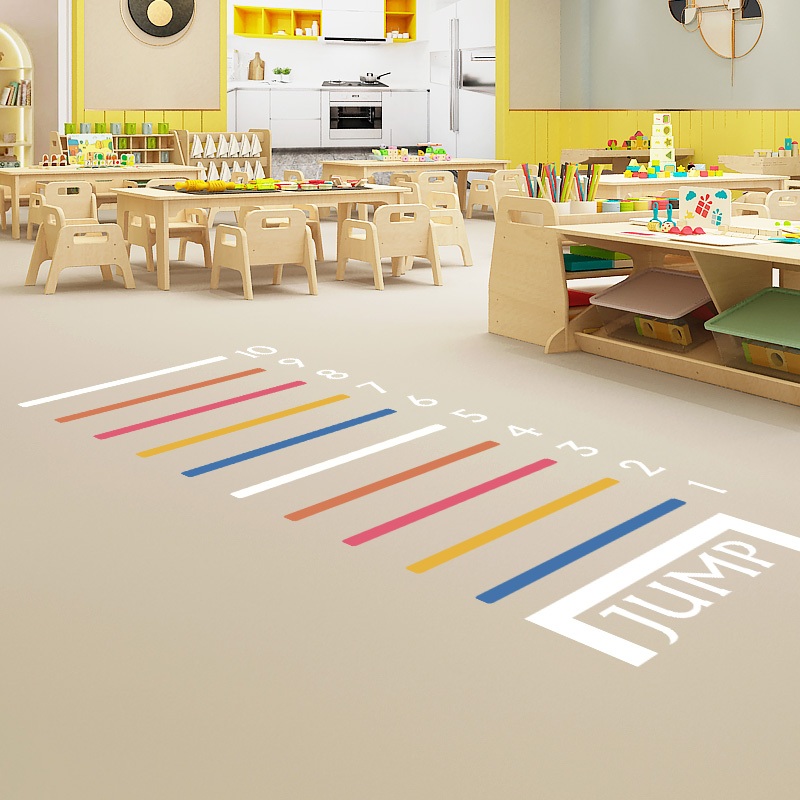 Decal Dán Sàn Nhảy Xa - Trò Chơi Vận Động Cho Bé Có Keo Sẵn 111x45cm - Trang Trí Lớp Học