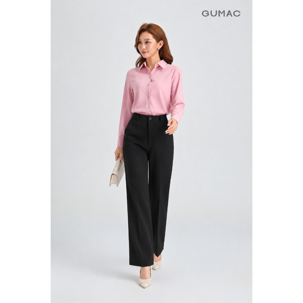Quần Tây Nữ GUMAC Ống Suông Công Sở Thiết Kế Tối Giản Thanh Lịch Thời Trang LQG05071