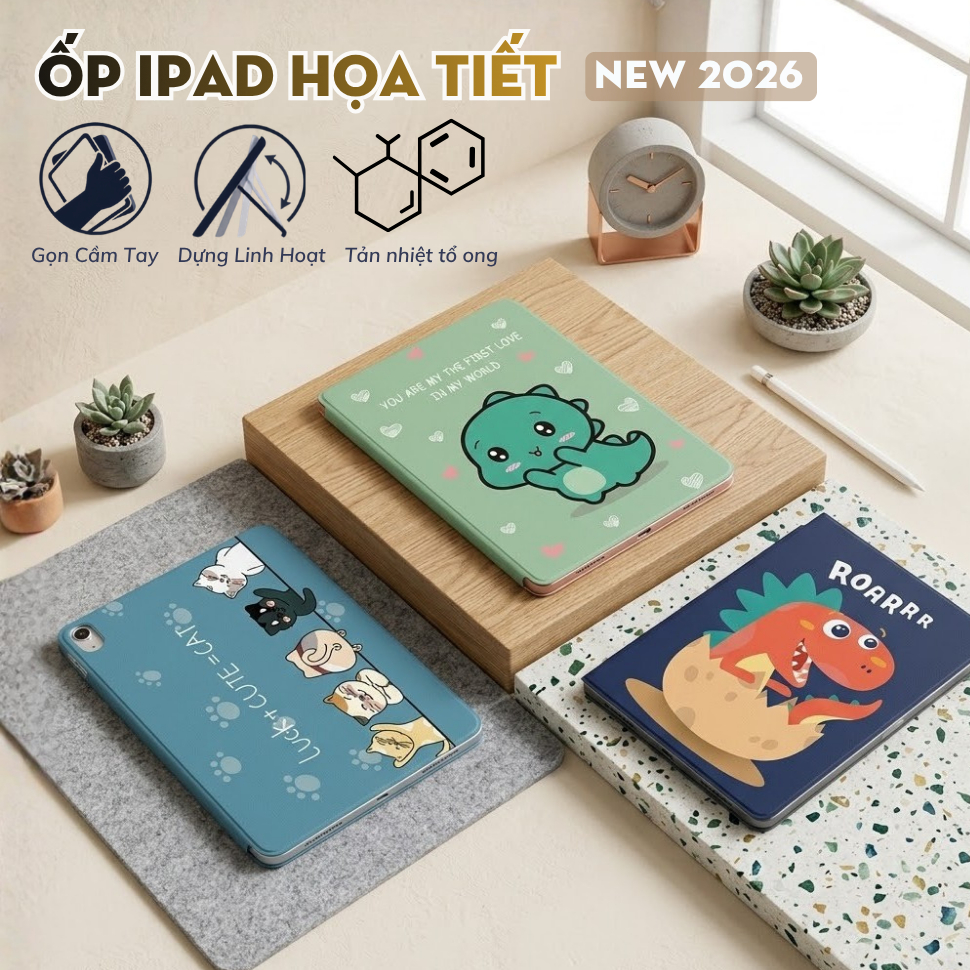 Ốp iPad Cute Viền Silicone Chống Sốc Cho Gen 9 Gen 10 10.9 Air 5 Air 6 Pro 11 inch M2 M4 Bao Da Họa Tiết Không Khay Bút