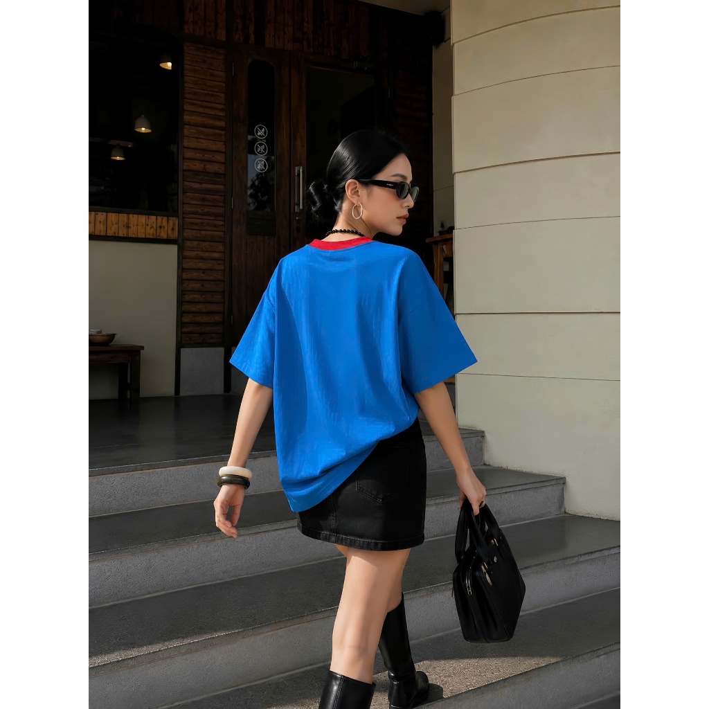 Áo Thun Boxi In Chữ Xanh Năng Động, Chất Cotton Mềm Mịn, Có Kèm Hình Thật.