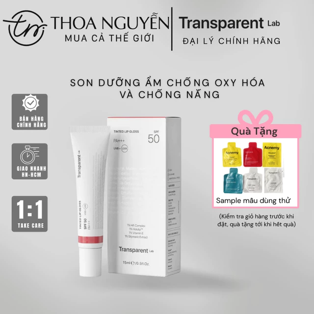 [HÀNG CÔNG TY] Transparent tinted lip gloss | Son dưỡng ẩm chống oxy hóa và chống nắng