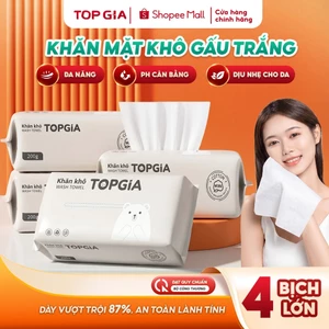 Khăn mặt khô dùng 1 lần Top Gia, đa năng mềm mịn siêu dai an toàn cho làn da, không xơ bông
