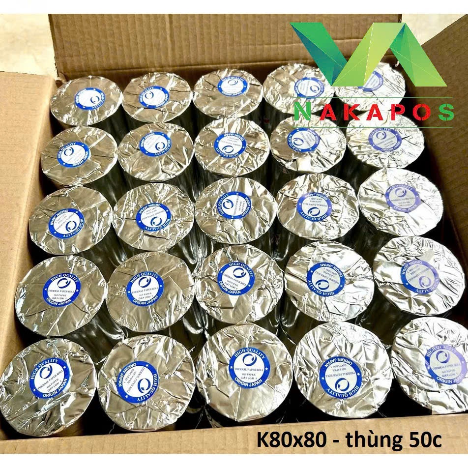 [THÙNG 30 CUỘN] Giấy in bill 80x80mm giấy in hoá đơn K80*80 K80*80mm giấy in nhiệt 80mm K80 bán hàng K80x80 thu ngân