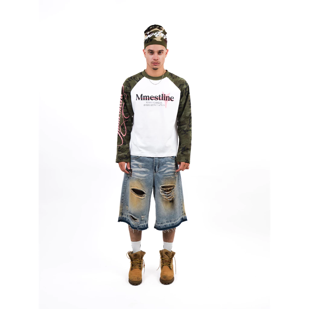 Áo Raglan Longsleeve MMESTLINE "DUSTLINE" Form Boxy in lụa nổi chất vải Cotton Premium 2 chiều image 4