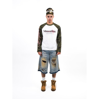 Áo Raglan Longsleeve MMESTLINE "DUSTLINE"  Form Boxy in lụa nổi chất vải Cotton Premium 2 chiều
