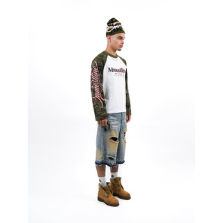 Áo Raglan Longsleeve MMESTLINE "DUSTLINE"  Form Boxy in lụa nổi chất vải Cotton Premium 2 chiều