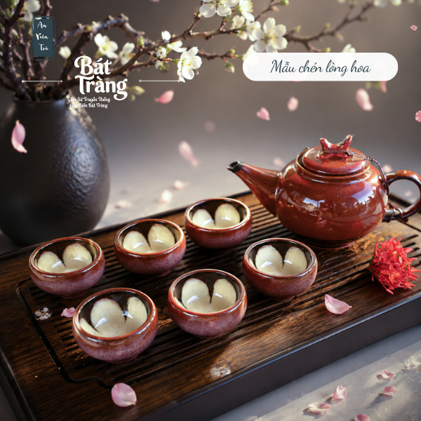 Bộ ấm chén men Hổ Phách Trầm Bát Tràng cao cấp - Dáng ấm Thượng Tân Kiều - Men hỏa biến tinh hoa hành thổ