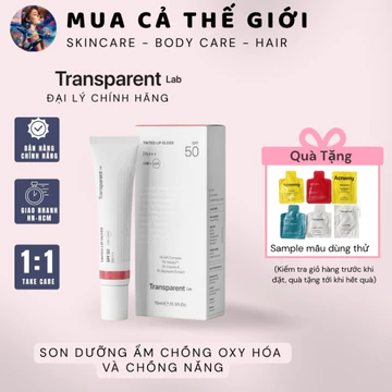 [HÀNG CÔNG TY] Transparent tinted lip gloss | Son dưỡng ẩm chống oxy hóa và chống nắng
