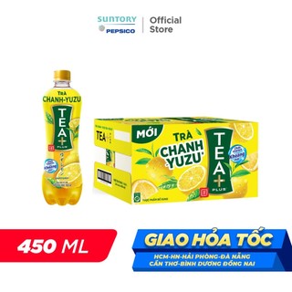 [MỚI-GIÁ DÙNG THỬ] Thùng 24 Chai Trà Ô long Tea+ Vị Chanh Yuzu (450 ml/chai)