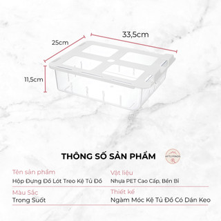 Hộp Đựng Đồ Lót Treo Kệ Tủ Đồ APTLYFINDS Dạng Ngăn Kéo, Nhựa PET Cao Cấp