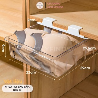 Hộp Đựng Đồ Lót Treo Kệ Tủ Đồ APTLYFINDS Dạng Ngăn Kéo, Nhựa PET Cao Cấp
