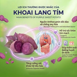 Khoai Lang Tím Sấy Lát Thượng Hạng AMMU (Túi 80g) - Đặc Sản Đà Lạt Giòn Rụm, Nguyên Vị Tự Nhiên, Ăn Vặt Healthy