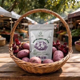 Khoai Lang Tím Sấy Lát Thượng Hạng AMMU (Túi 80g) - Đặc Sản Đà Lạt Giòn Rụm, Nguyên Vị Tự Nhiên, Ăn Vặt Healthy