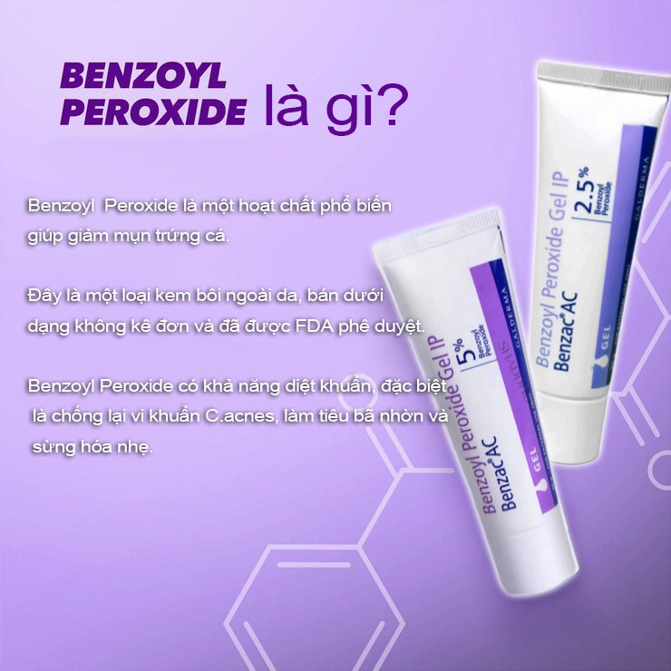 Giảm Mụn Viêm Benzac Ac Benzoyl Peroxide 2.5% - 5% Gel Giảm Mụn Trứng Cá 15gram - 30gram