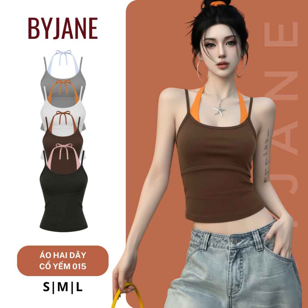 [MỞ BÁN] Áo Hai Dây Cổ Yếm Nữ Ôm Body BYJANE – Tanktop Basic Co Giãn 4 Chiều Hot Trend - 015
