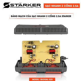 Sạc Bàn Đôi MM21 Starker Sạc Nhanh 2,5A 2 Pin Cùng Lúc Chân Pin Phổ Thông Bảo Hành 6 Tháng