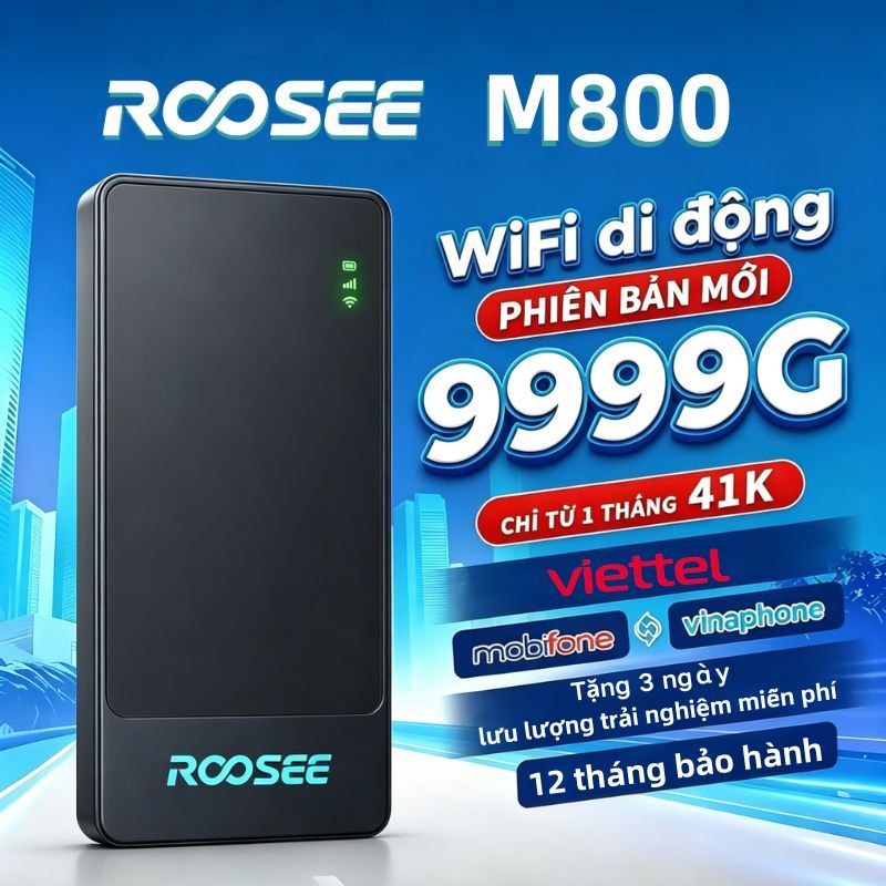 M800 Roosee 5000mah Bộ Phát Wifi 4G cầm tay nhỏ gọn hỗ trợ sử dụng tốc độ cao thu phát wifi tốc độ cao Không cần lắp SIM