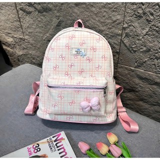 (Quai To) Mở Bán Balo đi học nam nữ thời trang size40 vừa A4 laptop Vải Mềm Charm Nơ đẹp đi chơi du lịch BL Nơ