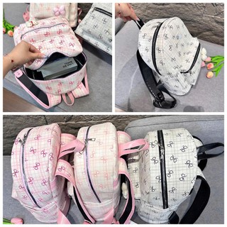 (Quai To) Mở Bán Balo đi học nam nữ thời trang size40 vừa A4 laptop Vải Mềm Charm Nơ đẹp đi chơi du lịch BL Nơ