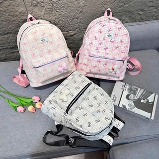 (Quai To) Mở Bán Balo đi học nam nữ thời trang size40 vừa A4 laptop Vải Mềm Charm Nơ đẹp đi chơi du lịch BL Nơ