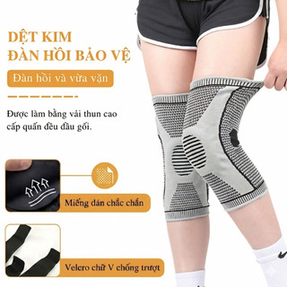 Đai Bảo Vệ Đầu Gối Đệm Silicon Lò Xo Cao Cấp Giảm Chấn Thương Khi Chơi Thể Thao Gym Chạy Bộ, Thủ Môn