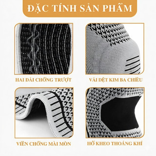 Đai Bảo Vệ Đầu Gối Đệm Silicon Lò Xo Cao Cấp Giảm Chấn Thương Khi Chơi Thể Thao Gym Chạy Bộ, Thủ Môn