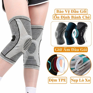 Đai Bảo Vệ Đầu Gối Đệm Silicon Lò Xo Cao Cấp Giảm Chấn Thương Khi Chơi Thể Thao Gym Chạy Bộ, Thủ Môn