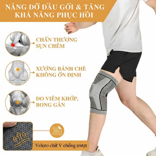 Đai Bảo Vệ Đầu Gối Đệm Silicon Lò Xo Cao Cấp Giảm Chấn Thương Khi Chơi Thể Thao Gym Chạy Bộ, Thủ Môn