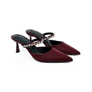 [BST THANH] Guốc Sục Cao Gót 7P Quai Đính Đá JAMIE HADU GD188 Da PU Mềm Mịn Đế TPR Chống Trơn BH 12T