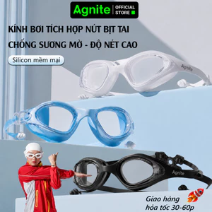 Kính bơi người lớn, trẻ em chính hãng AGNITE chống tia UV bảo vệ mắt, thấu kính trong, tầm nhìn rõ
