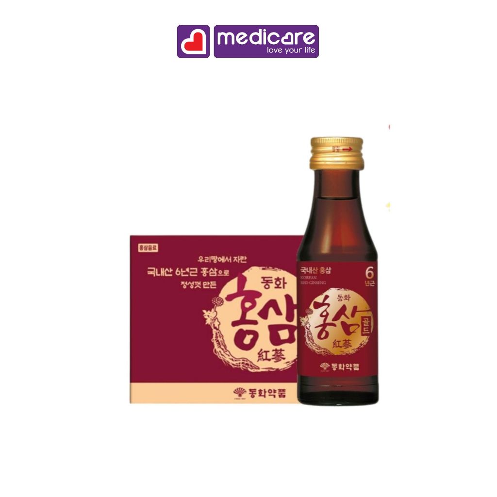 Nước uống hồng sâm Dongwha Red Ginseng hộp 10 chai