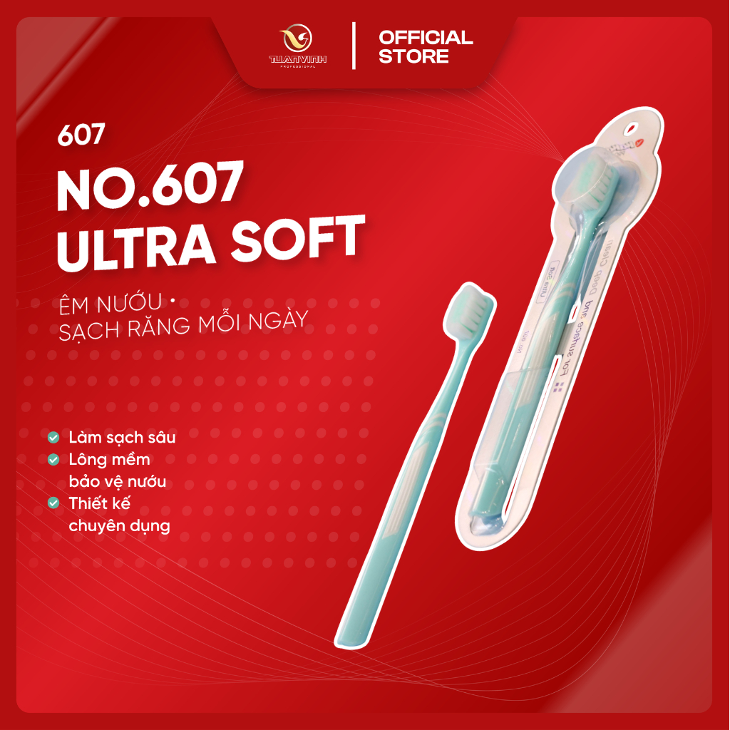 KAKA No.607 Ultra Soft Bàn Chải Đánh Răng - Siêu Mềm Lông Mịn Sạch Sâu Chăm Sóc Nướu Dùng Hằng Ngày Cho Người Lớn