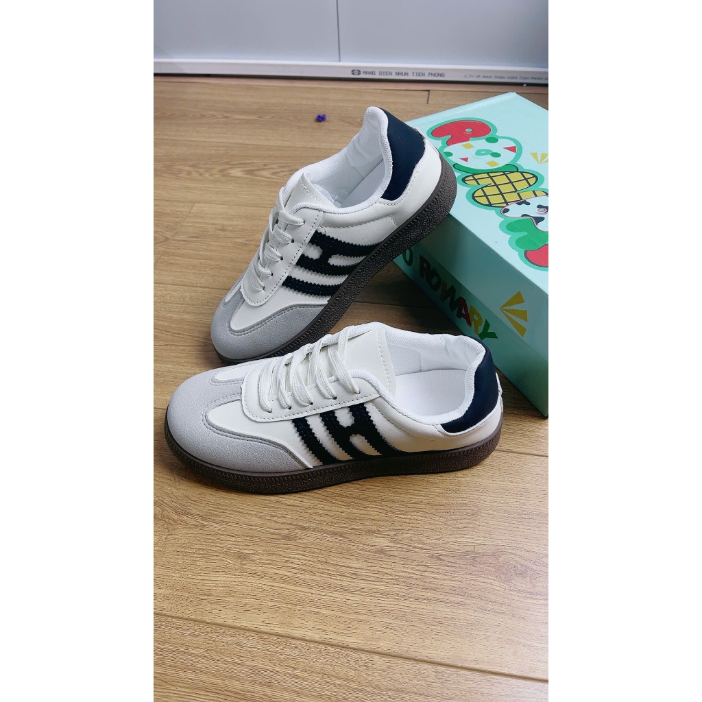 Giày Sneaker Nữ No Ordinary Retro Cổ Điển - Giày Thể Thao Nữ Họa Tiết Sọc Chữ H Đế Cao Su Êm Chân Đi Học Đi Chơi