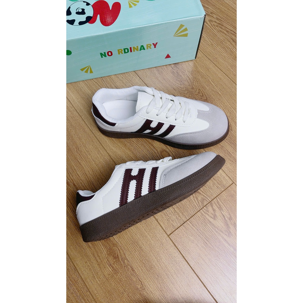 Giày Sneaker Nữ No Ordinary Retro Cổ Điển - Giày Thể Thao Nữ Họa Tiết Sọc Chữ H Đế Cao Su Êm Chân Đi Học Đi Chơi