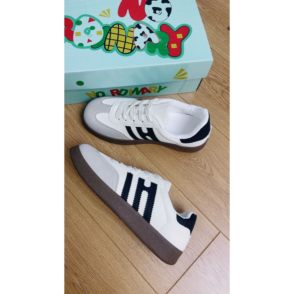 Giày Sneaker Nữ No Ordinary Retro Cổ Điển - Giày Thể Thao Nữ Họa Tiết Sọc Chữ H Đế Cao Su Êm Chân Đi Học Đi Chơi