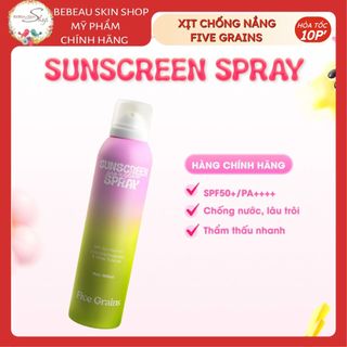 Xịt Chống Nắng Five Grains Pro-Xylane SPF 50+, PA++++ 160ml Chai Phun Sương Tiện Lợi - Bebeau