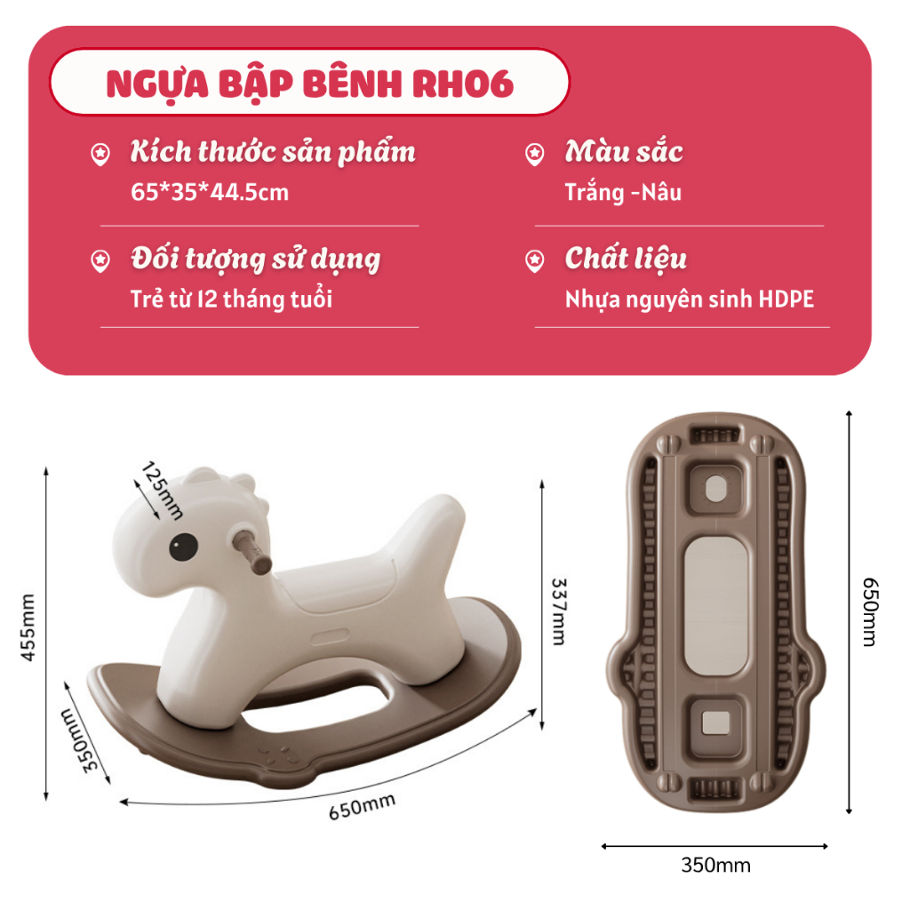 [new] Ngựa Bập Bênh Cho Bé Mẫu Mới Kích Thích Khả Năng Vận Động, Ván Bập Bênh Phù Hợp Cho Bé Từ 1-5 Tuổi