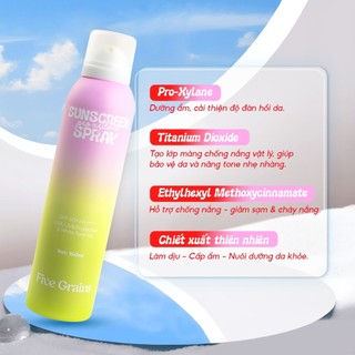 Xịt Chống Nắng Five Grains Pro-Xylane SPF 50+, PA++++ 160ml Chai Phun Sương Tiện Lợi - Bebeau
