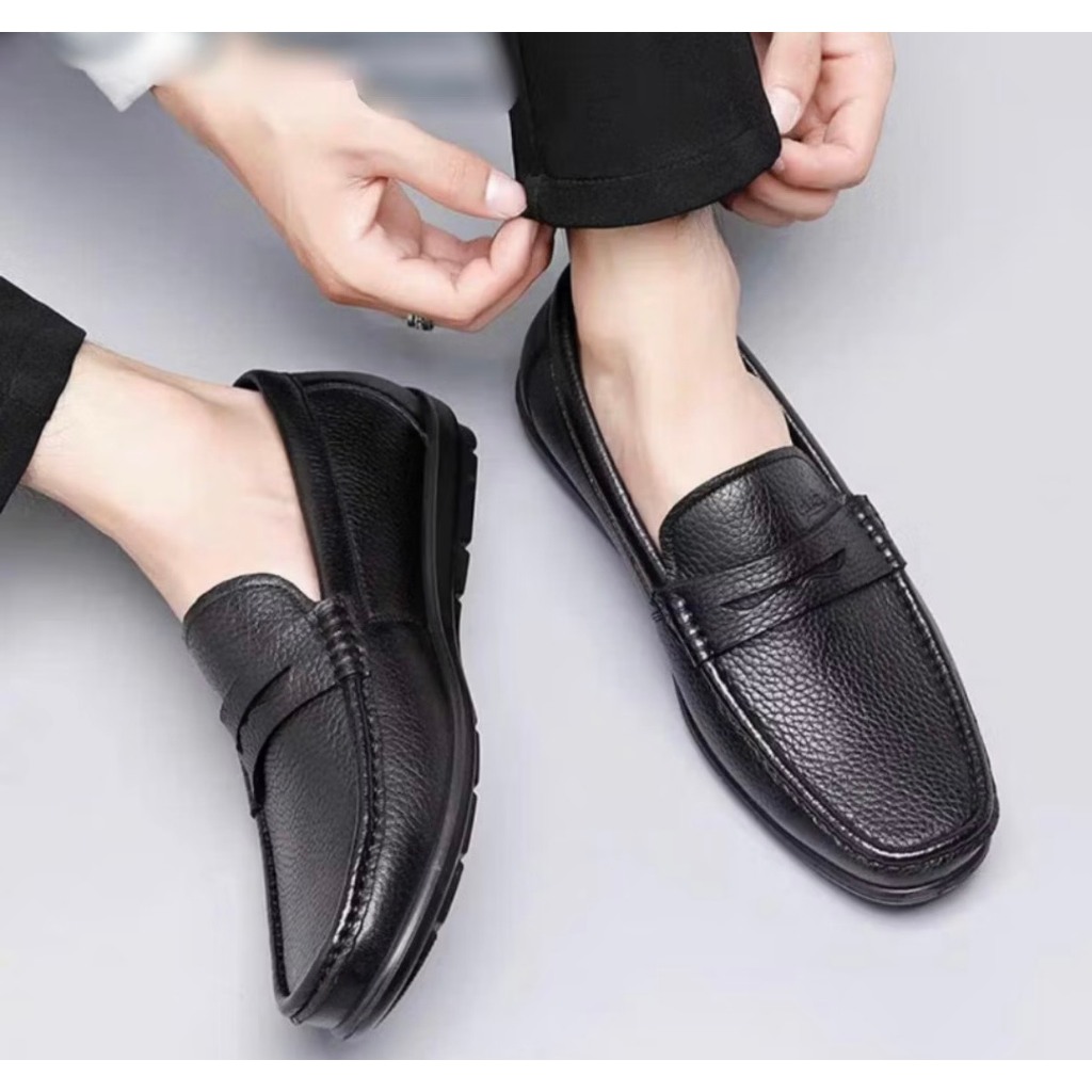 Giày lười nam da bò .nam đế khâu chăc chắn .giày nam 4 mùa thiết kế trẻ trung sang trọng lịch sự chơi tết cưc sang