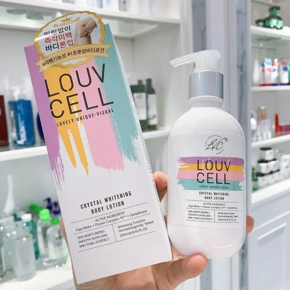 Sữa Dưỡng Thể LouvCell Crystal Whitening Body Lotion Nâng Tone Dưỡng Sáng Da - Ever Queen