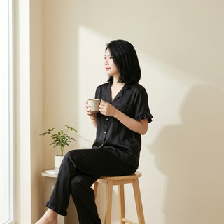 Bộ Đồ Bộ Lụa Ánh Kim Nữ Tính Mặc Nhà Cao Cấp Set Pijama Lụa Xanh Patel Phong Cách Hàn Quốc Thanh Lịch [ NP C07 CỘC DÀI]
