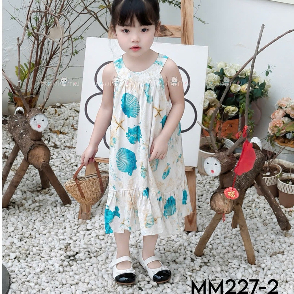 Set Đồ Đôi Bé Trai Bé Gái Đi Biển Chất Đũi Thoáng Mát, Váy + Dây Buộc Tóc Cho Bé Gái, Bộ bé trai Size 1-10y (8-40kg) MM