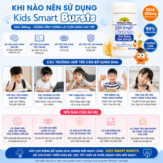 Viên nhai Nature's Way DHA 300mg bổ sung dầu cá cô đặc omega 3 RTG hàm lượng cao cho bé 50 viên