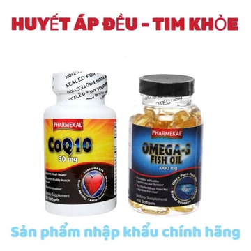 Combo hỗ trợ tim mạch PHARMEKAL - Viên uống Omega 3 & viên uống CoQ10 30mg