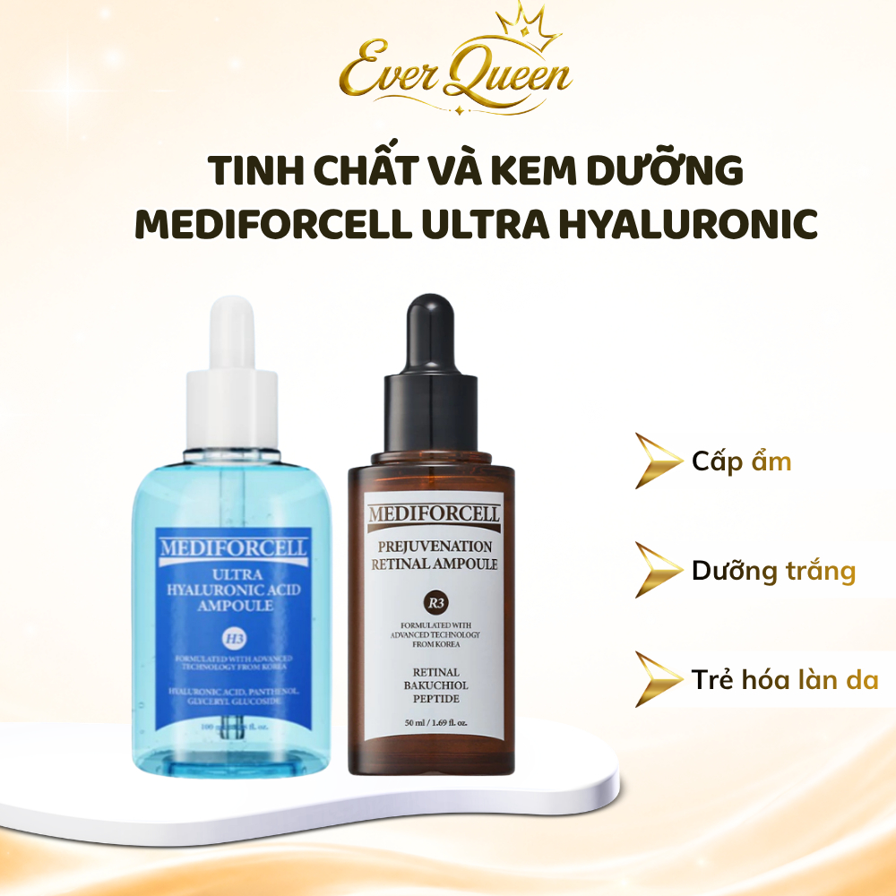 Tinh Chất Và Kem Dưỡng MEDIFORCELL Ultra Hyaluronic, Prejuvenation Retinal  - Ever Queen