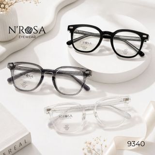 Gọng Kính N’ROSA 9340 – Form Wayfarer Hiện Đại, Nhựa Cao Cấp Siêu Bền, Đa Dạng Sắc Thái Trong Suốt