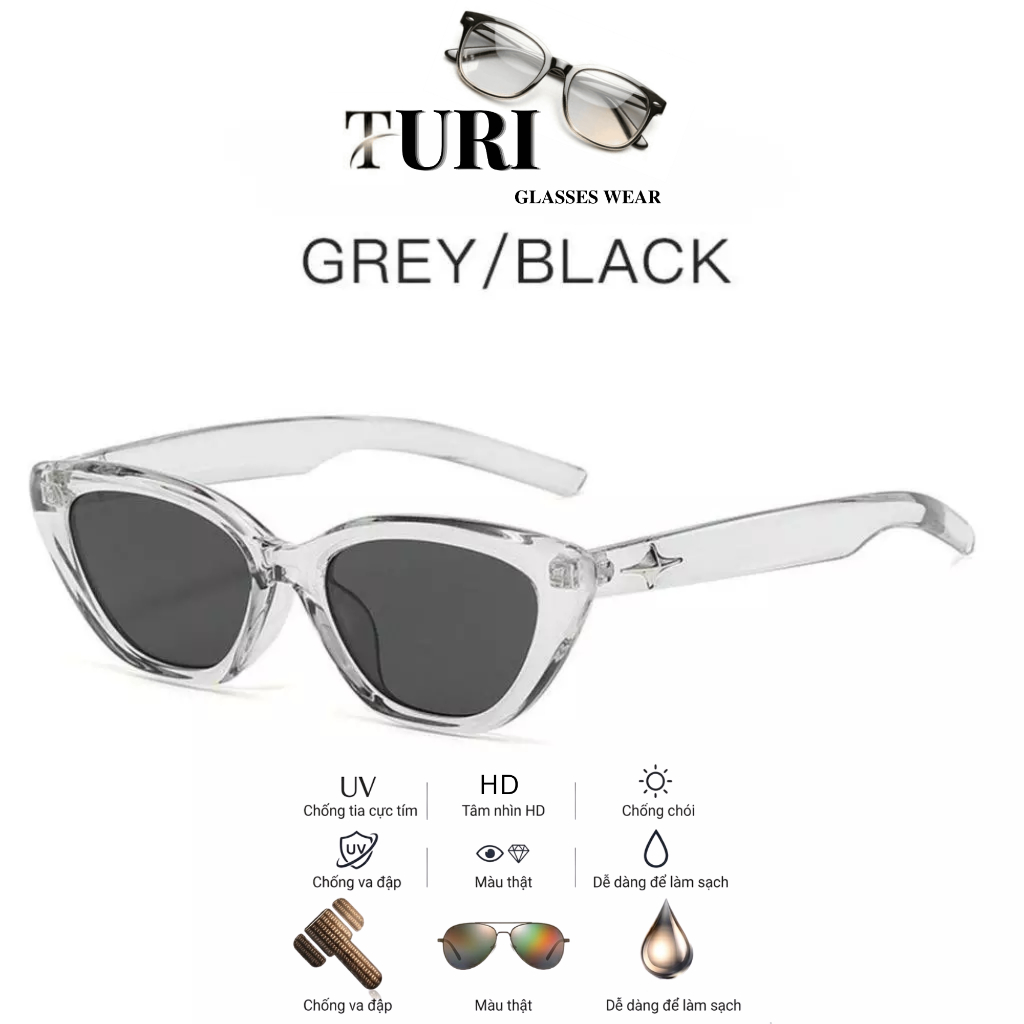 Kính mát nam nữ chống tia UV hiện đại nhiều màu sắc phong cách Hàn Quốc 31