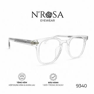 Gọng Kính N’ROSA 9340 – Form Wayfarer Hiện Đại, Nhựa Cao Cấp Siêu Bền, Đa Dạng Sắc Thái Trong Suốt