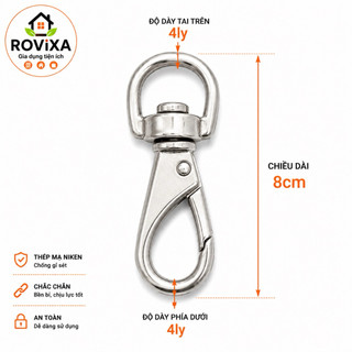Combo 5 cái Mỏ Móc Xích Chó Inox / Thép Mạ Kẽm Nhiều Size S M L XL – Móc Khóa Xích Chó Chịu Lực Cao