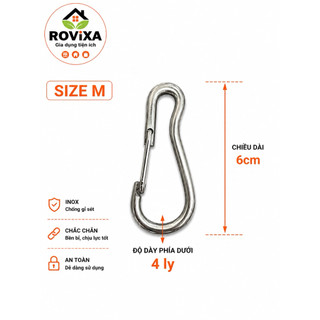 Combo 5 cái Mỏ Móc Xích Chó Inox / Thép Mạ Kẽm Nhiều Size S M L XL – Móc Khóa Xích Chó Chịu Lực Cao